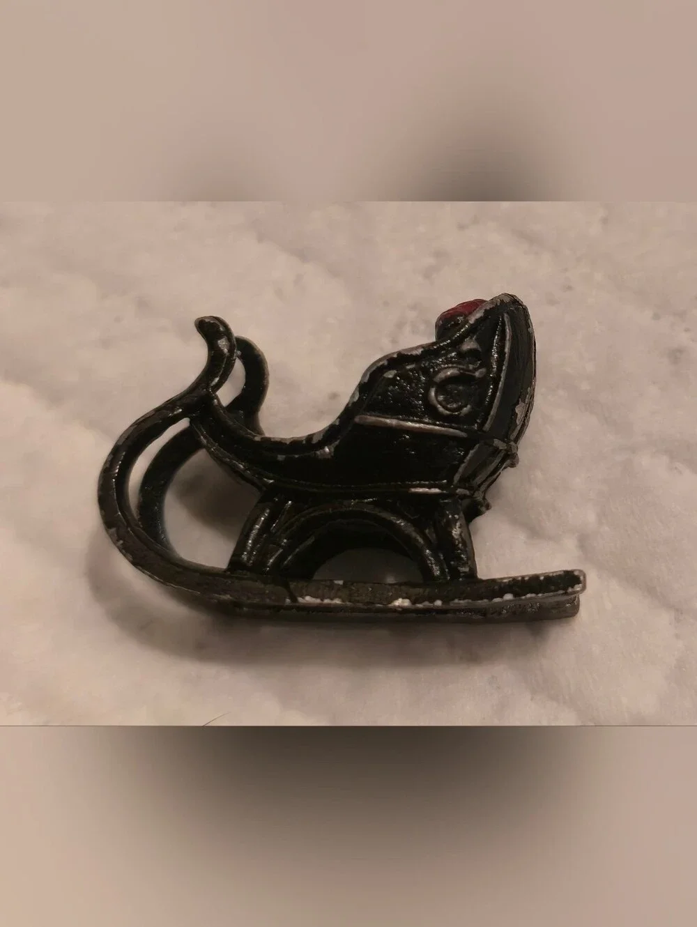 Miniature Cast Iron Victorian Sleigh Holiday  Figurine